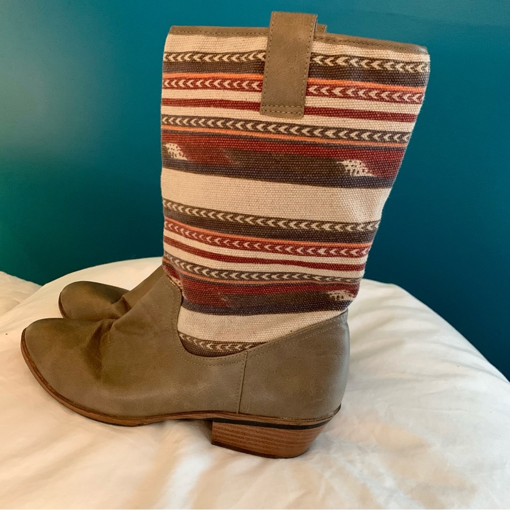 Aztec print boots